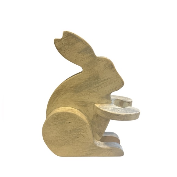 Rustic Handmade Wooden Bunny Decor Piece~ - Picture 1 of 3
